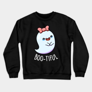 Bootiful Cute Girl Ghost Pun. Crewneck Sweatshirt